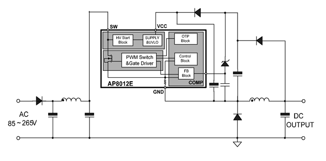 芯朋微AP8012E典型应用电路图